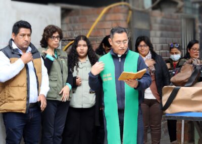 priest reads to people